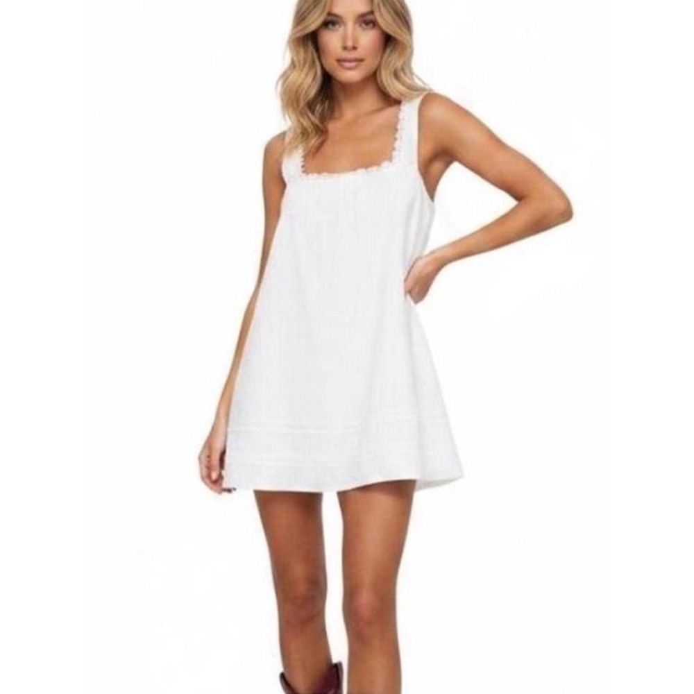 Princess Polly Alanah White Cotton Mini Dress size 2